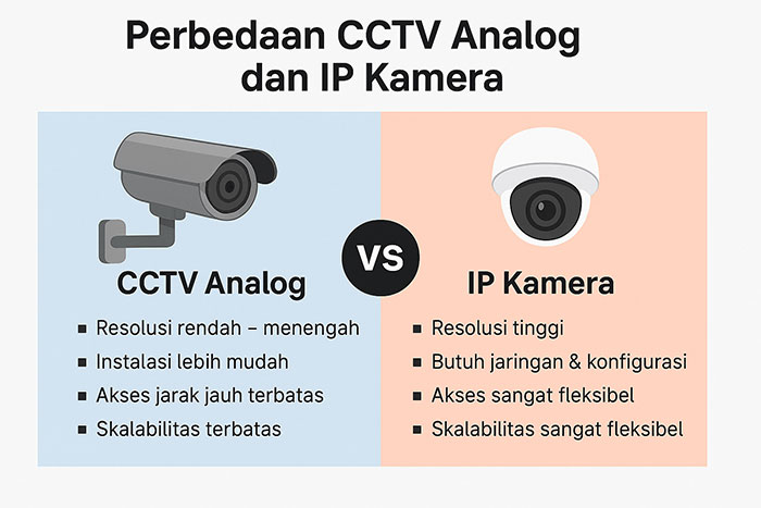 Perbedaan CCTV Analog dan IP Kamera